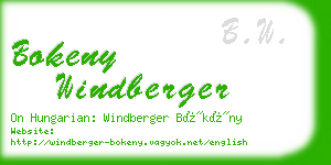 bokeny windberger business card